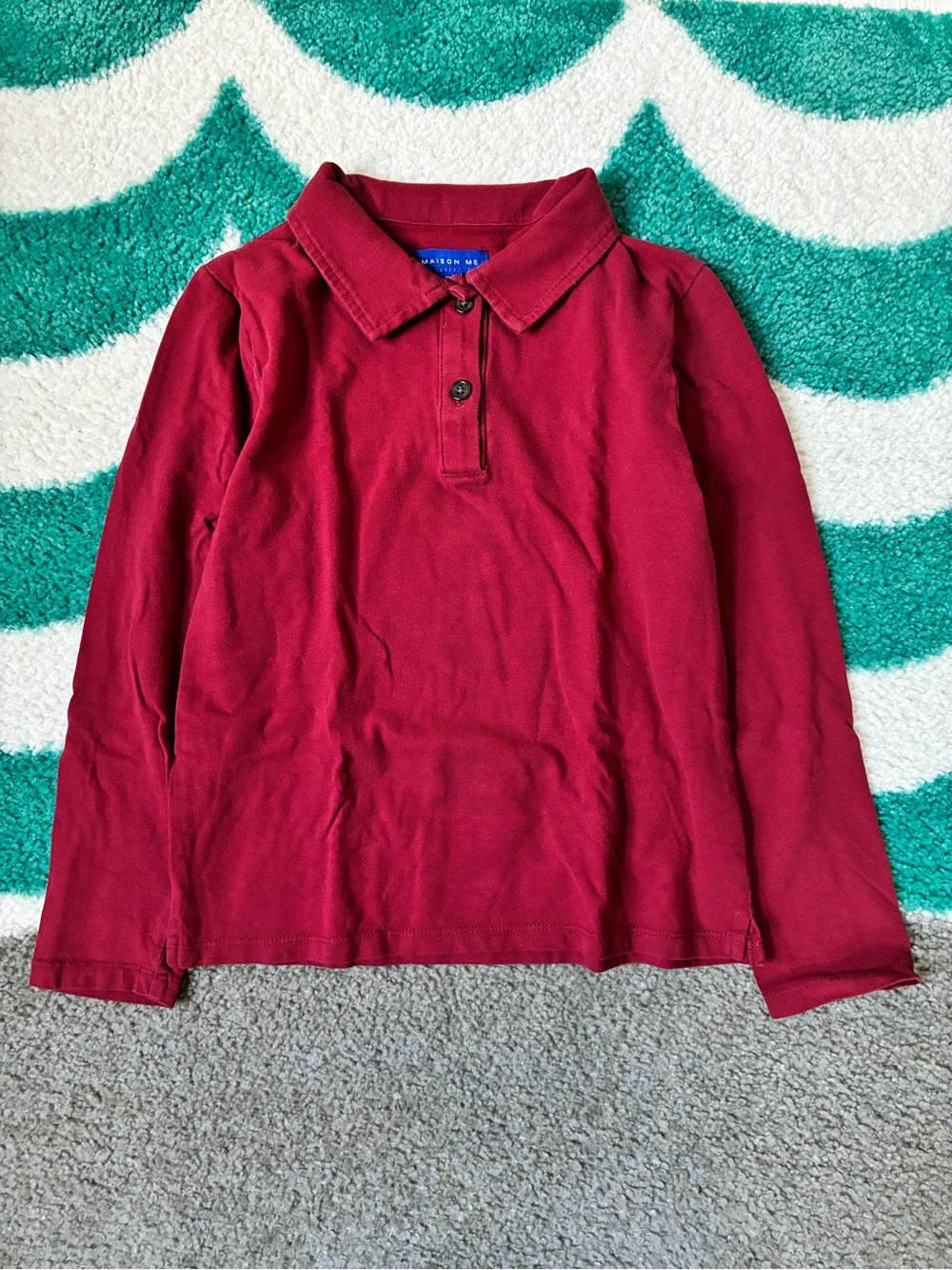 Maison Me Finley Long Sleeve Polo (Red) Size 7